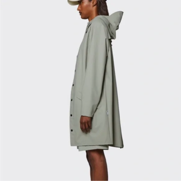 RAINS Long Jacket ☔️ Cement ☔️ Color: cement ☔️ unisex ☔️ Size Large - Picture 4 of 8